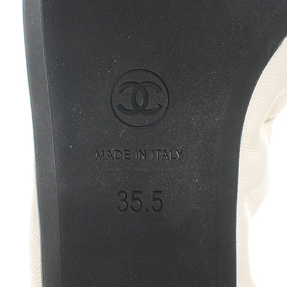 Chanel Suede Classic CC Cap Toe Ballet Flats 35.5 Beige 6 of 6