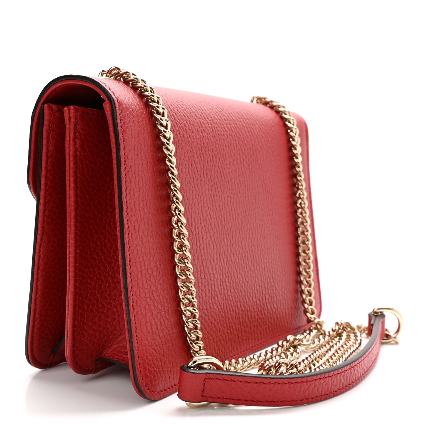 Dollar Calfskin Small Interlocking G Shoulder Bag Red