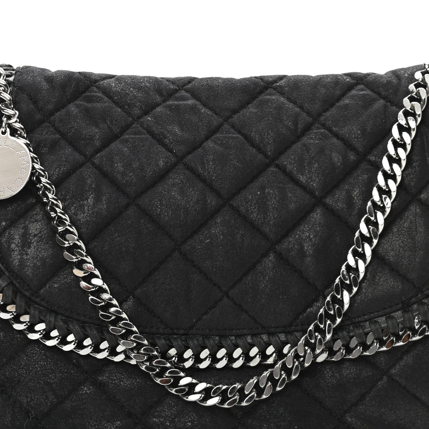 Stella McCartney Shaggy Deer Quilted Falabella Shoulder Bag Black 7 of 10