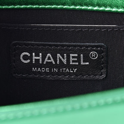 Chanel Metallic Patent Calfskin Quilted Small Boy Flap Green 6 of 13