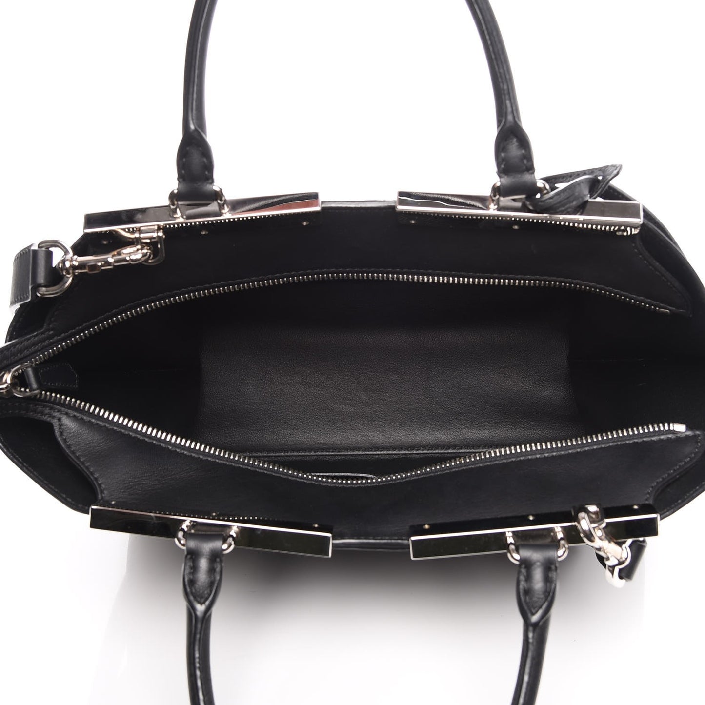 Vitello Pelo Flamingo Crocodile Embossed Petite 3Jours Tote Black