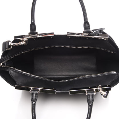 Fendi Vitello Pelo Flamingo Crocodile Embossed Petite 3Jours Tote Black 5 of 8