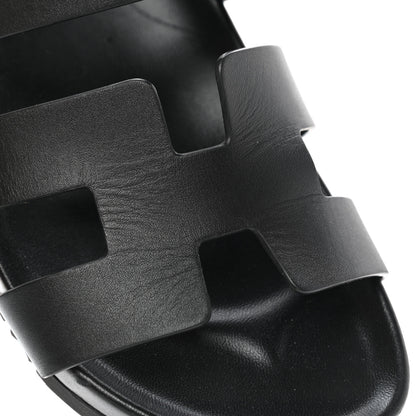 Hermes Calfskin Womens Takara Sandals 41 Black 8 of 11