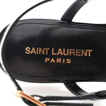 Saint Laurent Patent Calfskin Cassandra Monogram Sandals 35 Black 6 of 9