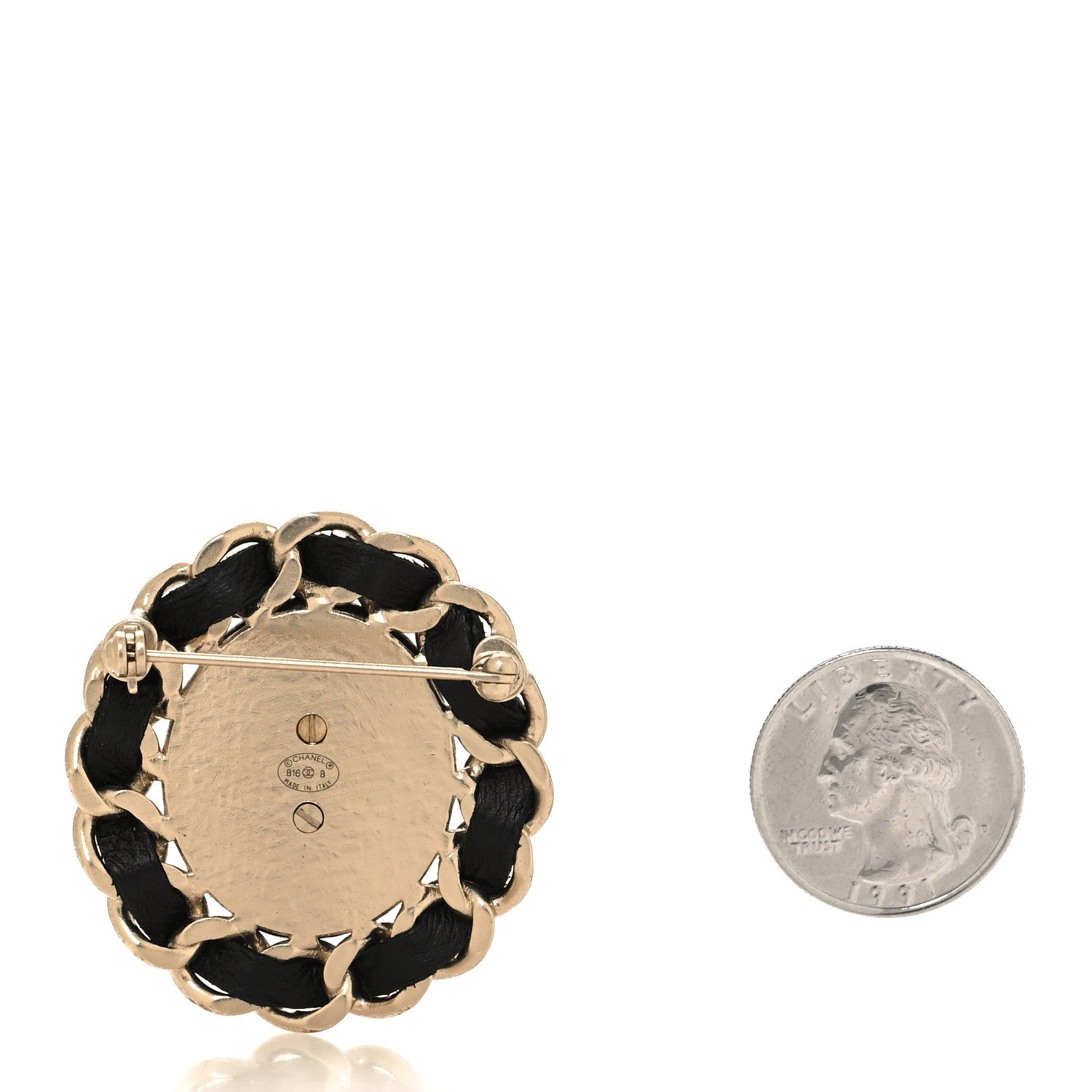 Chanel Lambskin Chain CC Brooch Black 2 of 4
