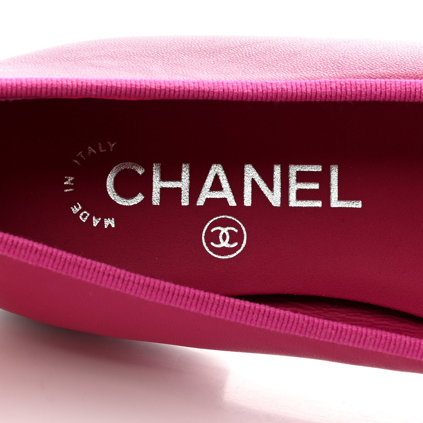 Lambskin Cap Toe CC Ballerina Flats 36.5 Fuchsia Black
