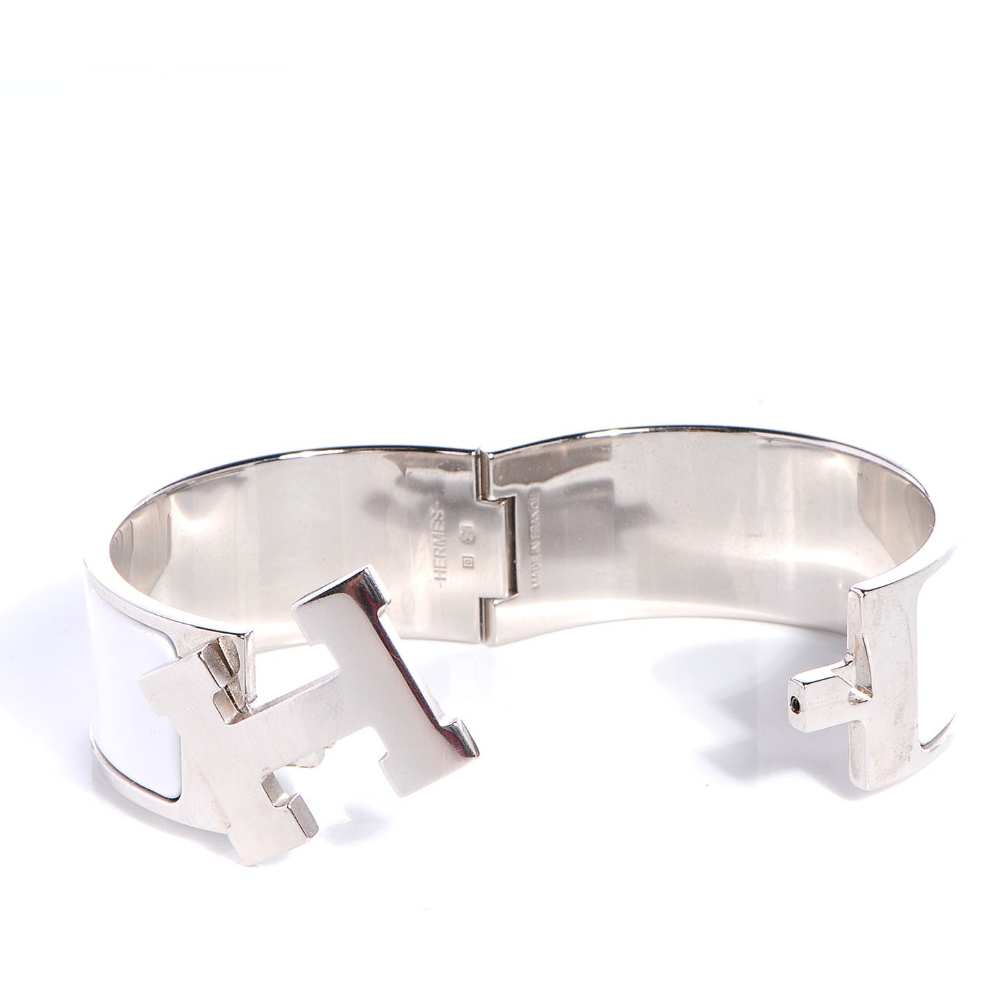 Enamel Wide Clic Clac H Bracelet PM White