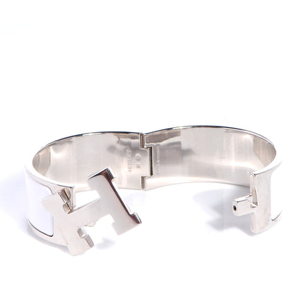 Hermes Enamel Wide Clic Clac H Bracelet PM White 4 of 5
