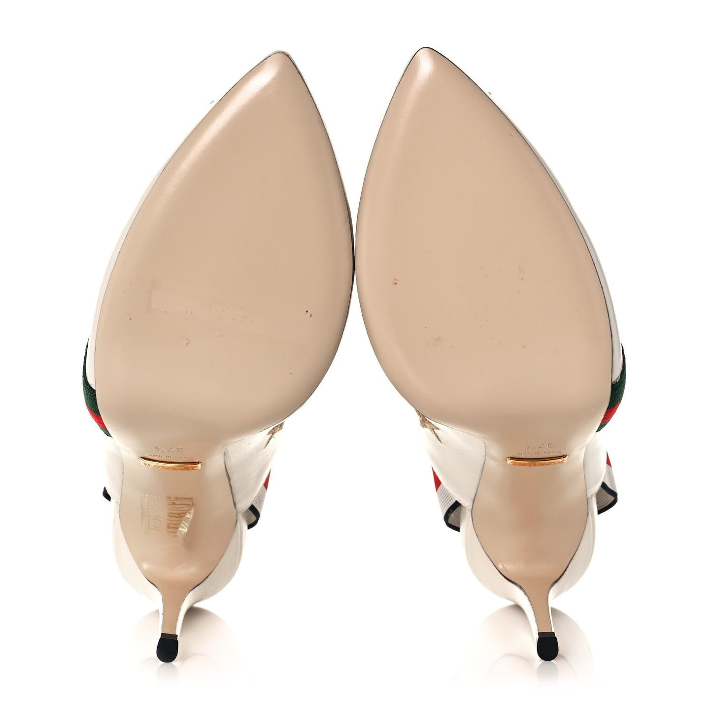 Malaga Kid Web Bee Star Embroidered Sylvie High Heel Slingback Pumps 37.5 White