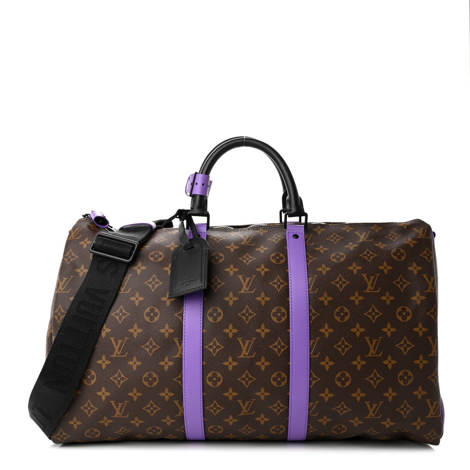 Louis Vuitton Monogram Macassar Keepall Bandouliere 50 Purple 1 of 14