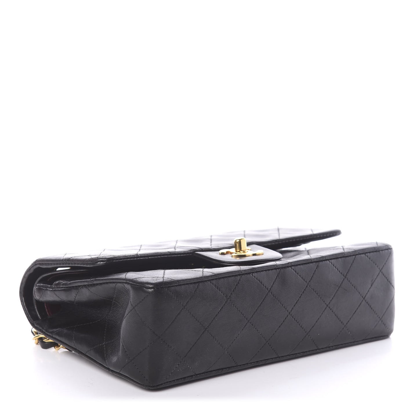 Lambskin Quilted Small Double Flap Black