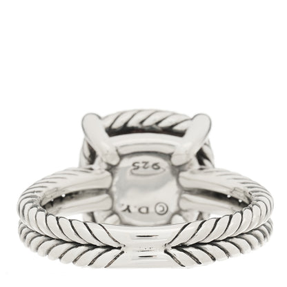 David Yurman Sterling Silver Diamond Hampton Blue Topaz 9mm Chatelaine Pave Bezel Ring 52 6 3 of 4