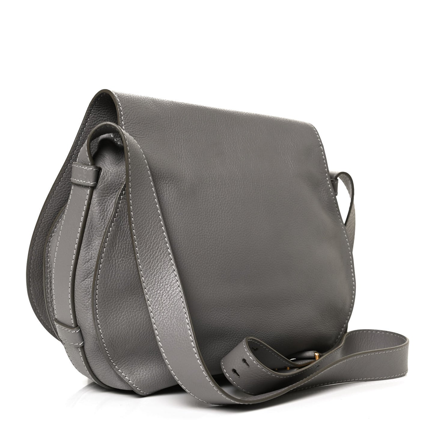 Calfskin Medium Marcie Round Crossbody Bag Cashmere Grey