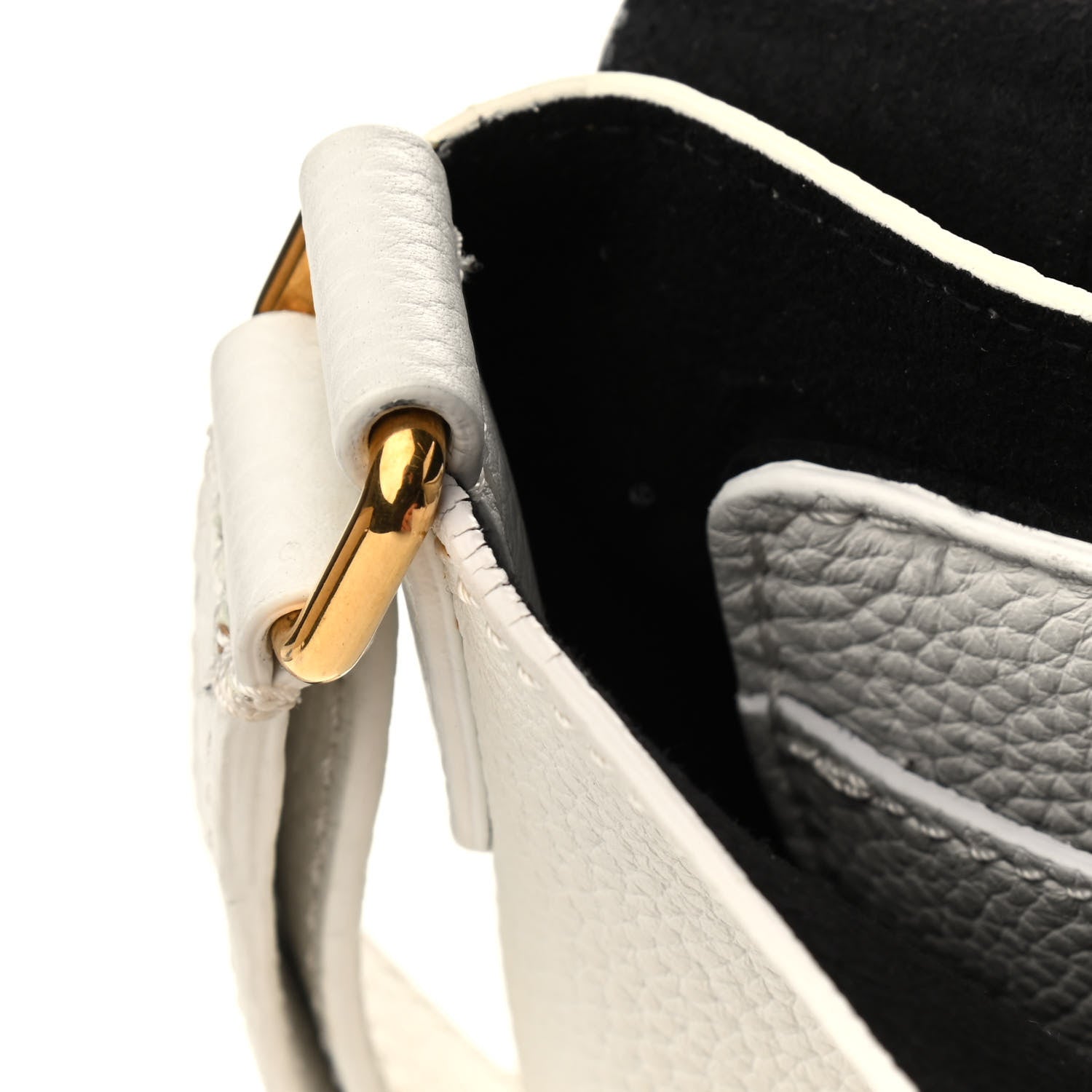 Burberry Grainy Calfskin Embossed Small Messenger White 10 of 13