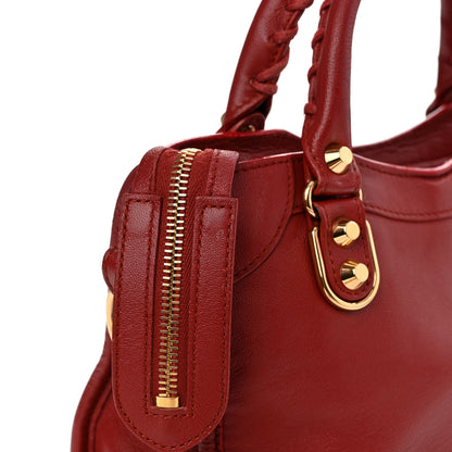 Balenciaga Chevre Gold Metallic Edge Hardware Mini City Rouge Brique Rouge Grenade 14 of 16