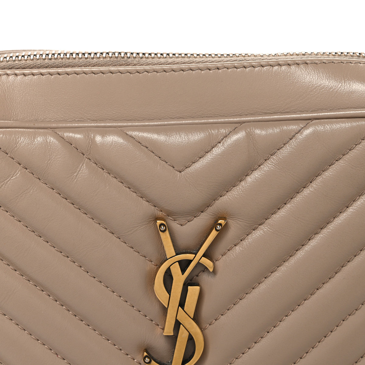 Calfskin Matelasse Monogram Lou Camera Bag Dark Latte