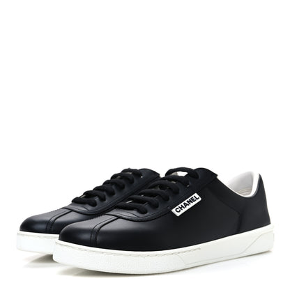 Chanel Calfskin CC Womens Sneakers 38 Black 4 of 10