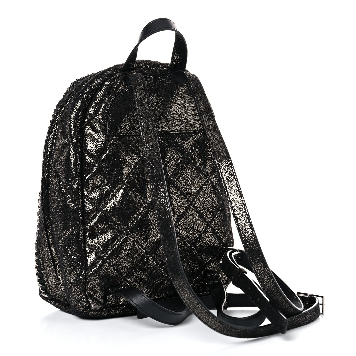 Metallic Shaggy Deer Quilted Mini Falabella Backpack