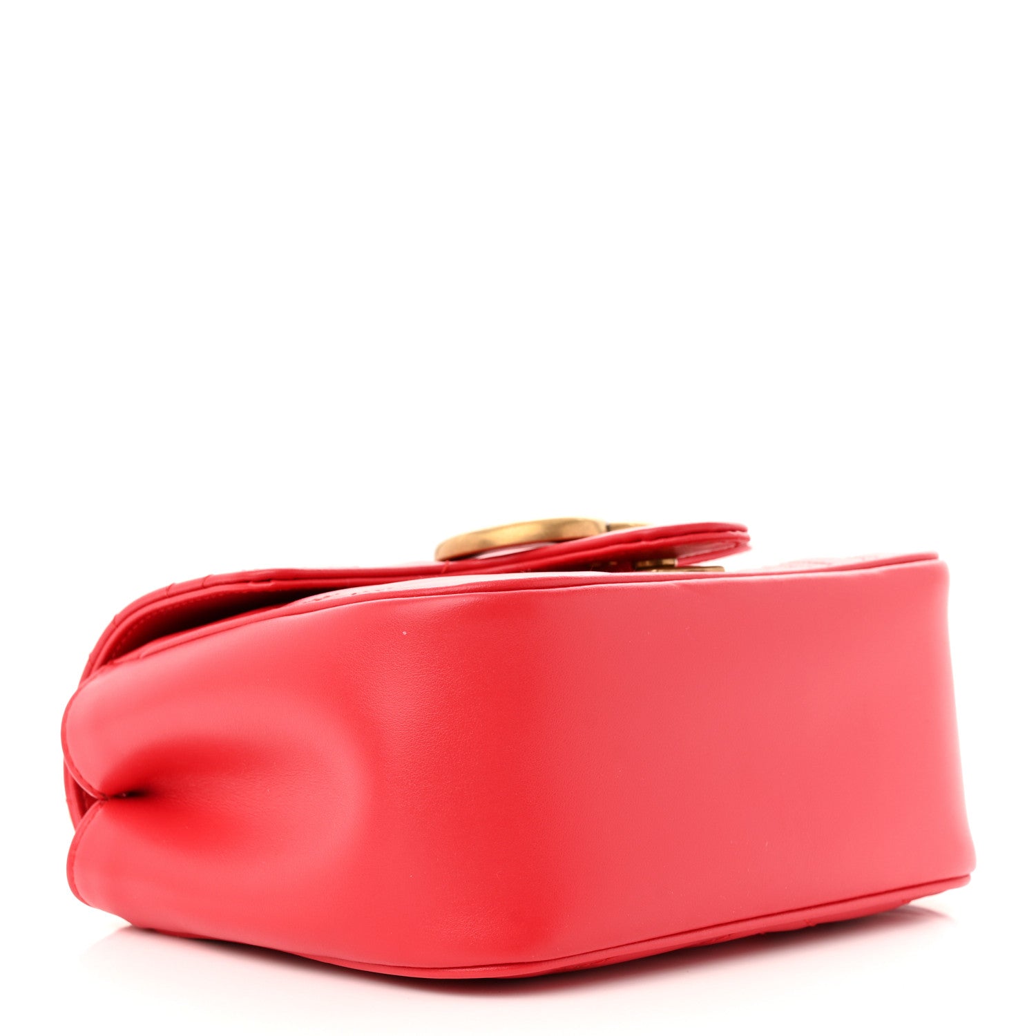 Gucci Calfskin Matelasse Mini GG Marmont Square Shoulder Bag Hibiscus Red 4 of 12