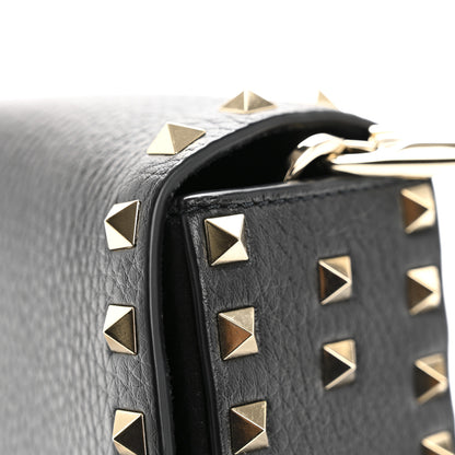 Valentino Garavani Pebbled Calfskin Medium Rockstud Flip Lock Shoulder Bag Black 14 of 14