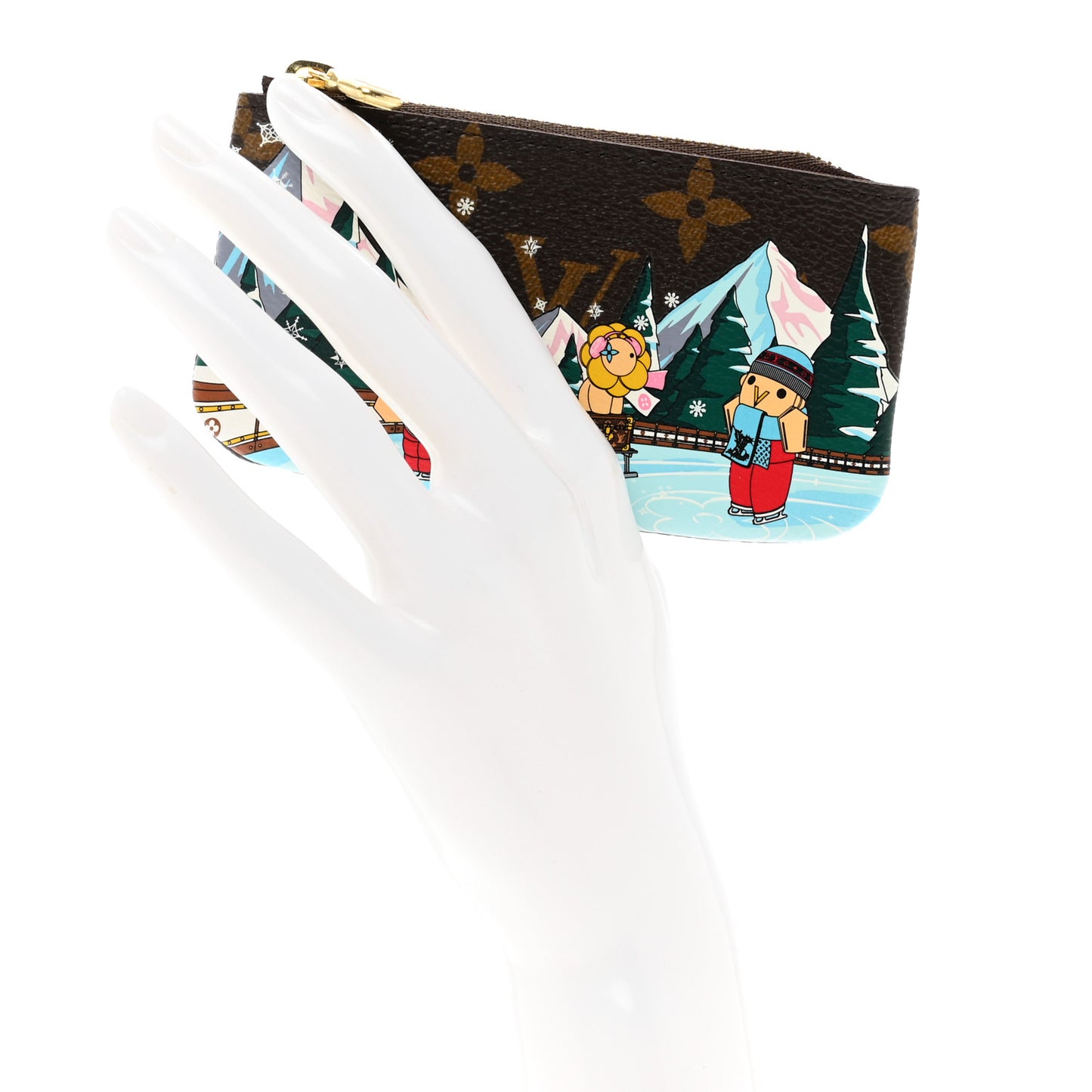 Monogram 2023 Christmas Animation Alpine Key Pouch Pink