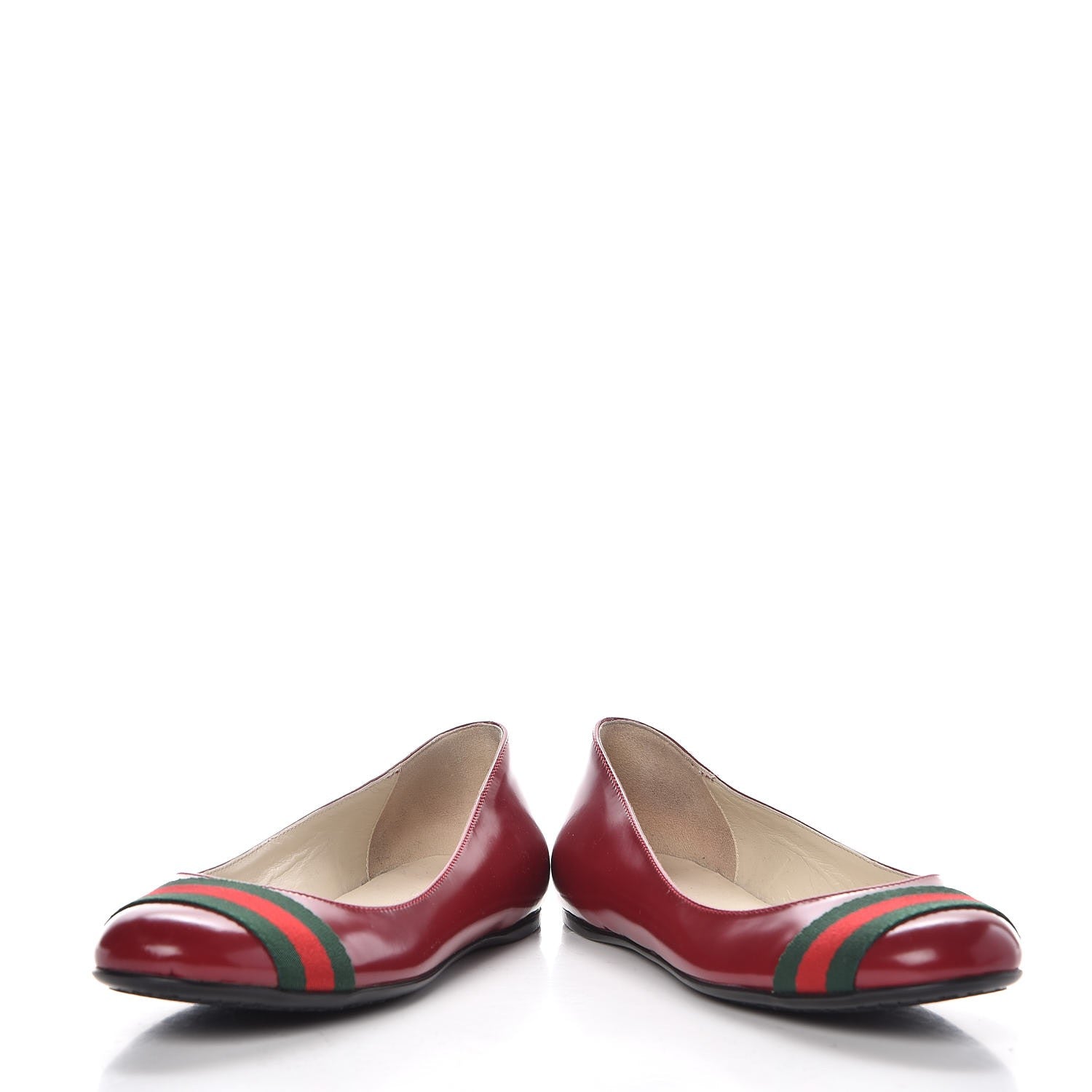 Gucci Calfskin Web Ballerina Flats 36 Red 16 of 20