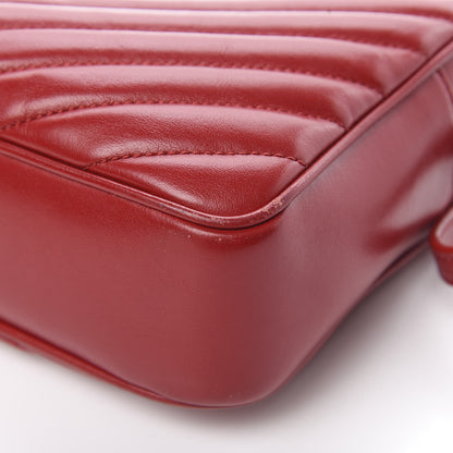 Saint Laurent Calfskin Matelasse Monogram Lou Camera Bag Red 10 of 13