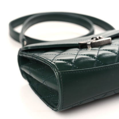 Chanel Shiny Calfskin Quilted Mad About Quilting Mini Flap Dark Green 8 of 10