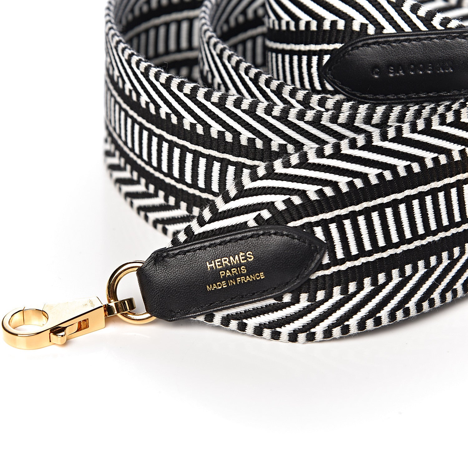 Hermes Toile Swift 50mm Sangle Cavale Shoulder Strap Black Ecru 4 of 4