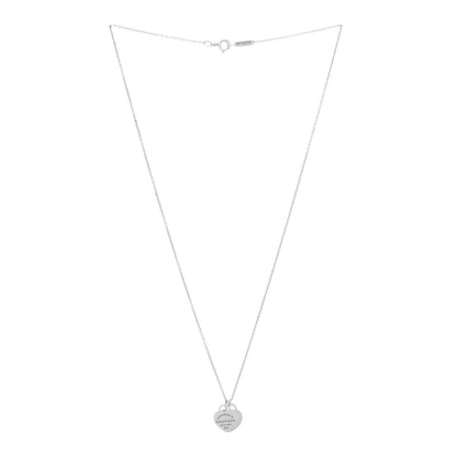 Tiffany Sterling Silver Mini Return to Tiffany Double Heart Tag Pendant Necklace 3 of 6