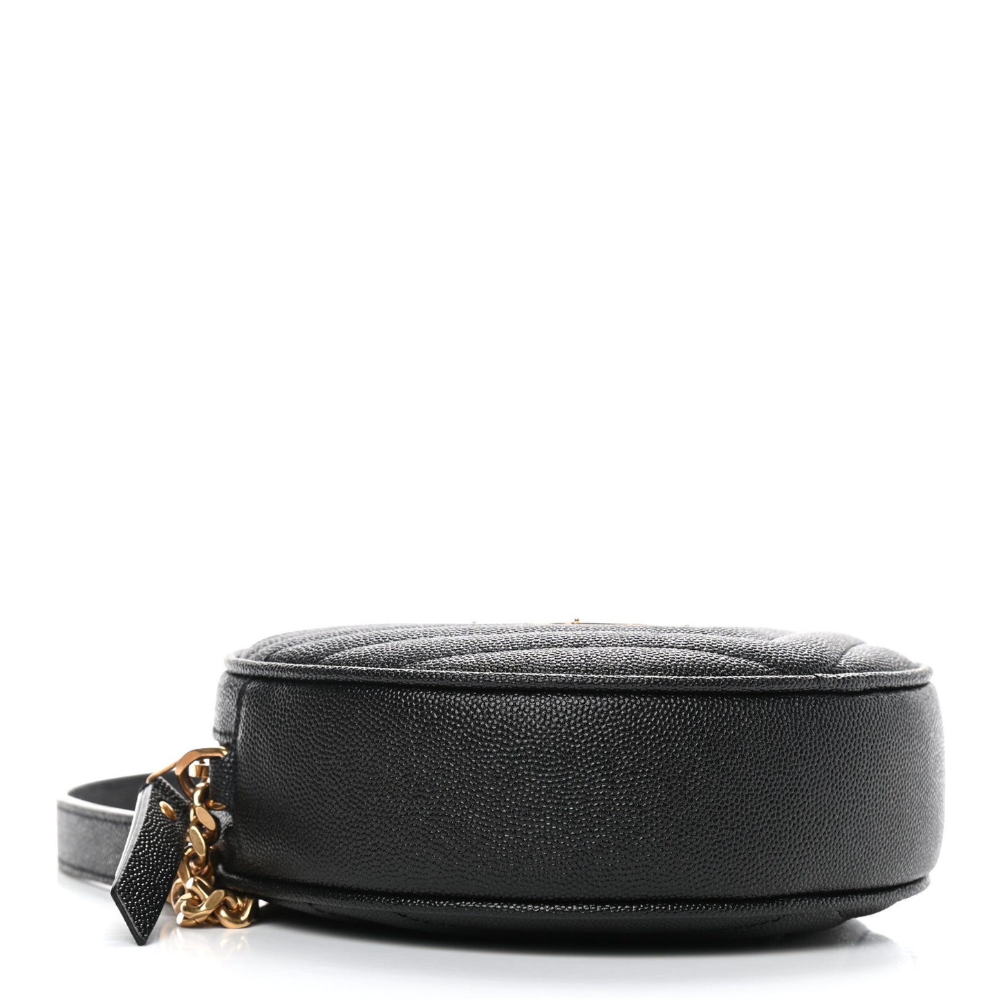 Grain De Poudre Matelasse Chevron Quilted Round Vinyle Camera Bag Black