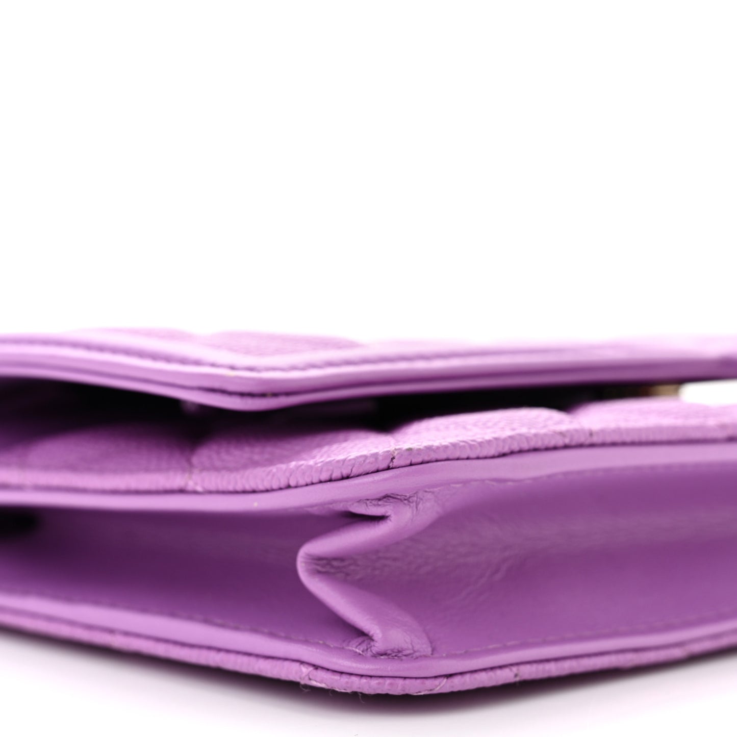 Caviar Quilted CC Filigree Wallet On Chain WOC Purple