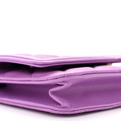 Chanel Caviar Quilted CC Filigree Wallet On Chain WOC Purple 10 of 12