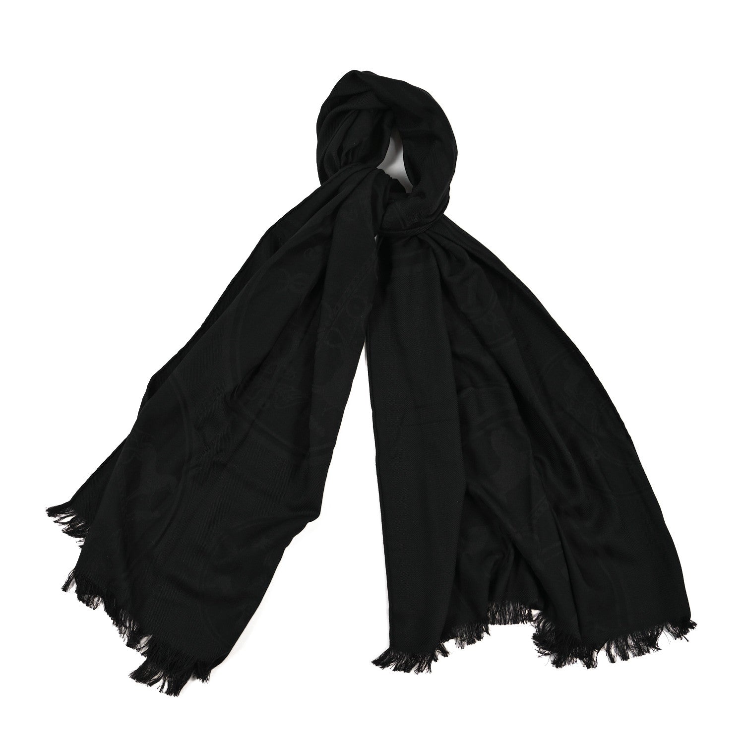 Hermes Cashmere Silk New Libris Confettis D'Ex Libris Stole Black 1 of 3