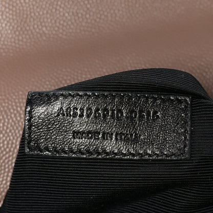 Saint Laurent Grain De Poudre Matelasse Chevron Large Monogram Satchel Dark Latte 7 of 9