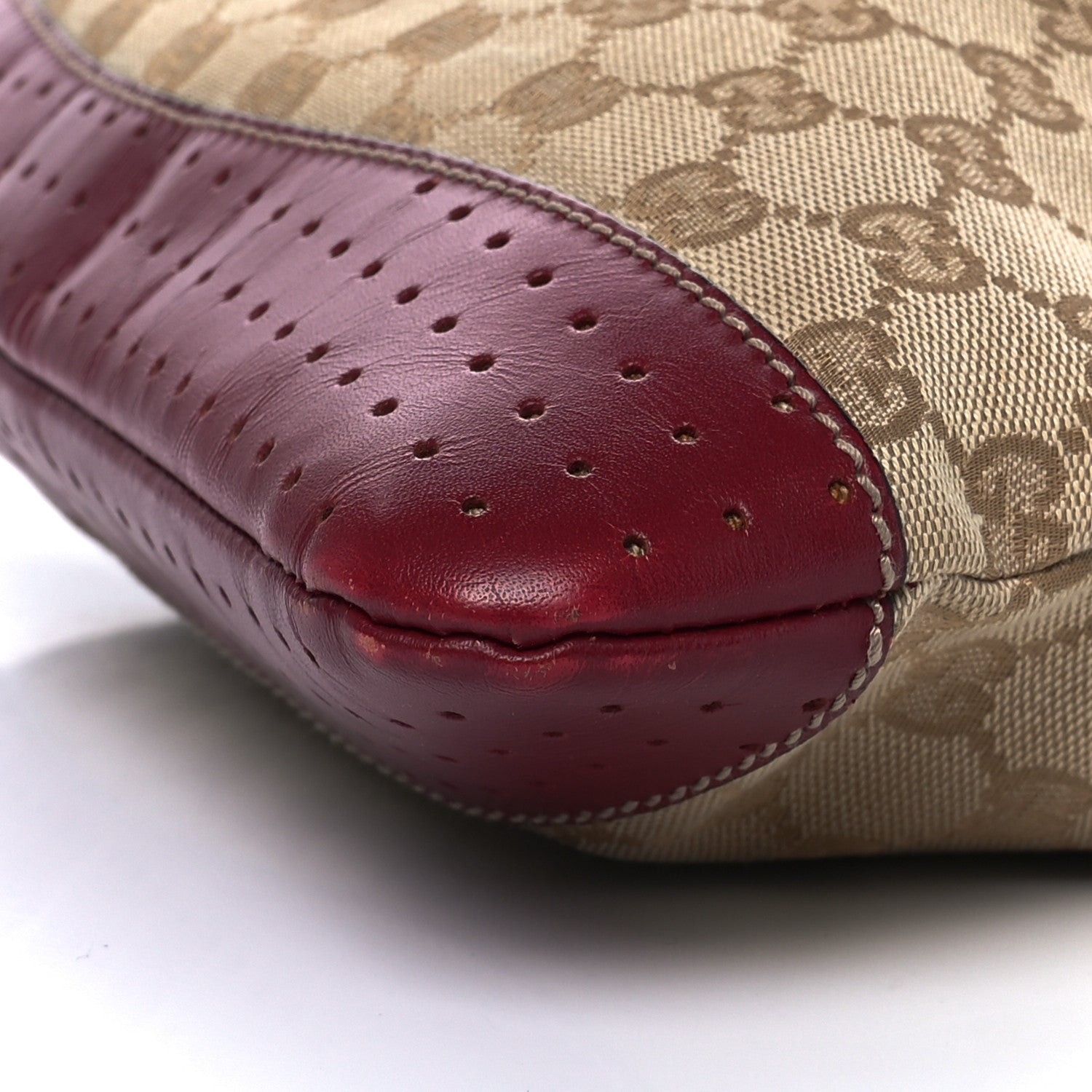 Gucci Monogram Calfskin Perforated Medium Flat Messenger Bag Red 11 of 12