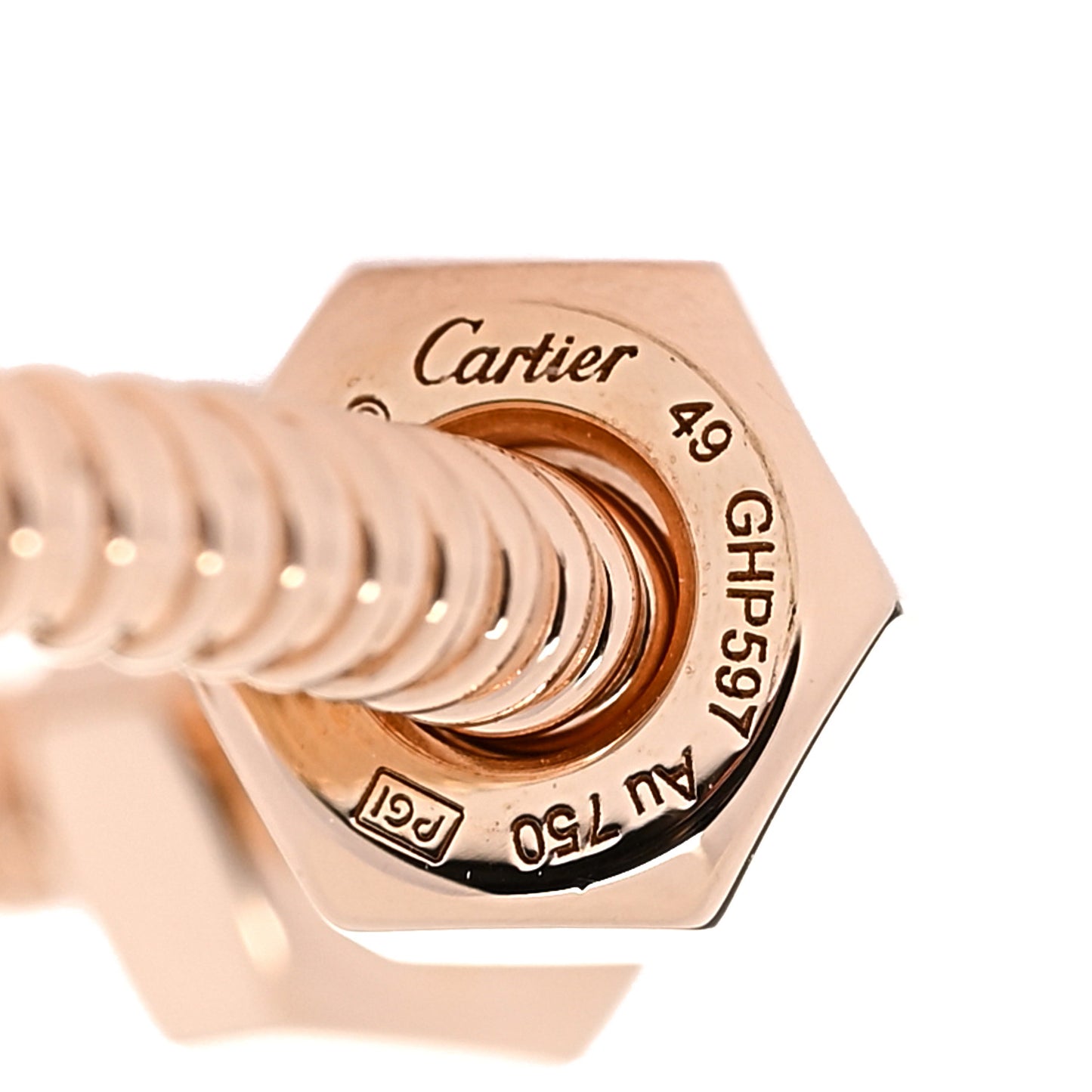 18K Pink Gold Ecrou de Cartier Ring 49 5