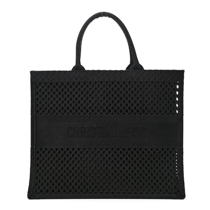 Christian Dior Mesh Embroidered Book Tote Black 1 of 11