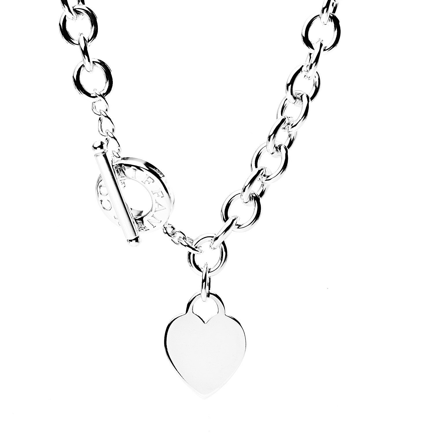 Tiffany Sterling Silver Heart Tag Toggle Necklace 3 of 5