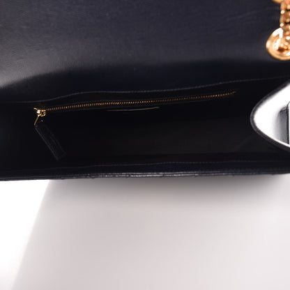 Saint Laurent Grain De Poudre Matelasse Chevron Large Monogram Satchel Midnight Blue 5 of 8