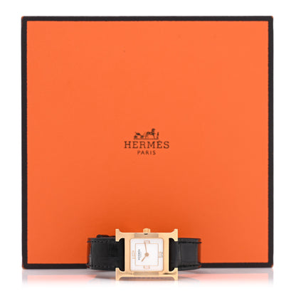 Hermes Stainless Steel Alligator 21mm Heure H Hour Quartz Watch Noir 5 of 5