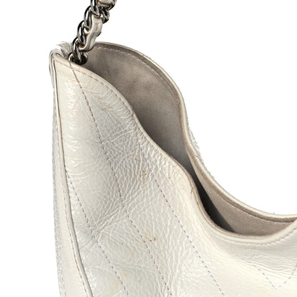 Chanel Crumpled Patent Small Droplet Hobo White 12 of 15
