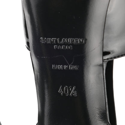 Saint Laurent Patent Tribute Lips Platform Sandals 40.5 Black 7 of 10