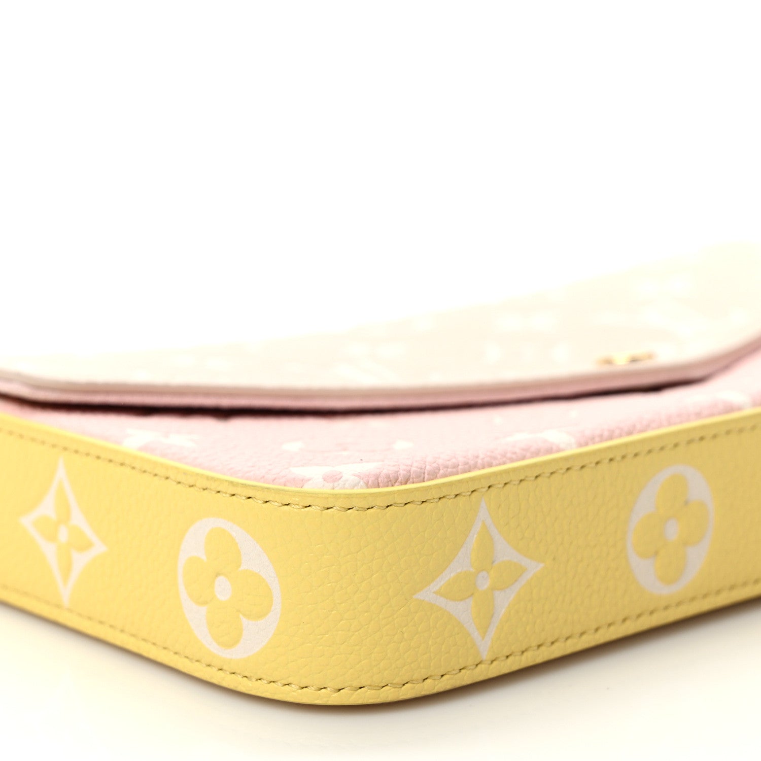 Louis Vuitton Empreinte Spring in the City Felicie Pochette Chain Wallet Pink Beige Yellow 8 of 9