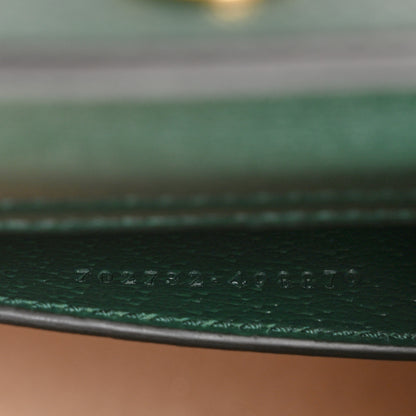 Gucci Textured Dollar Calfskin Web Mini Diana Tote Bag Vintage Green Pink 7 of 10