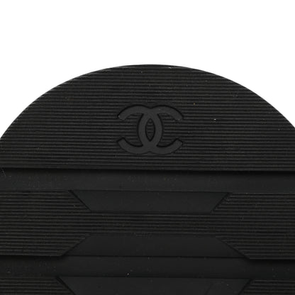 Chanel Shiny Calfskin Quilted Lace Up Combat Boots 36.5 Black 7 of 11
