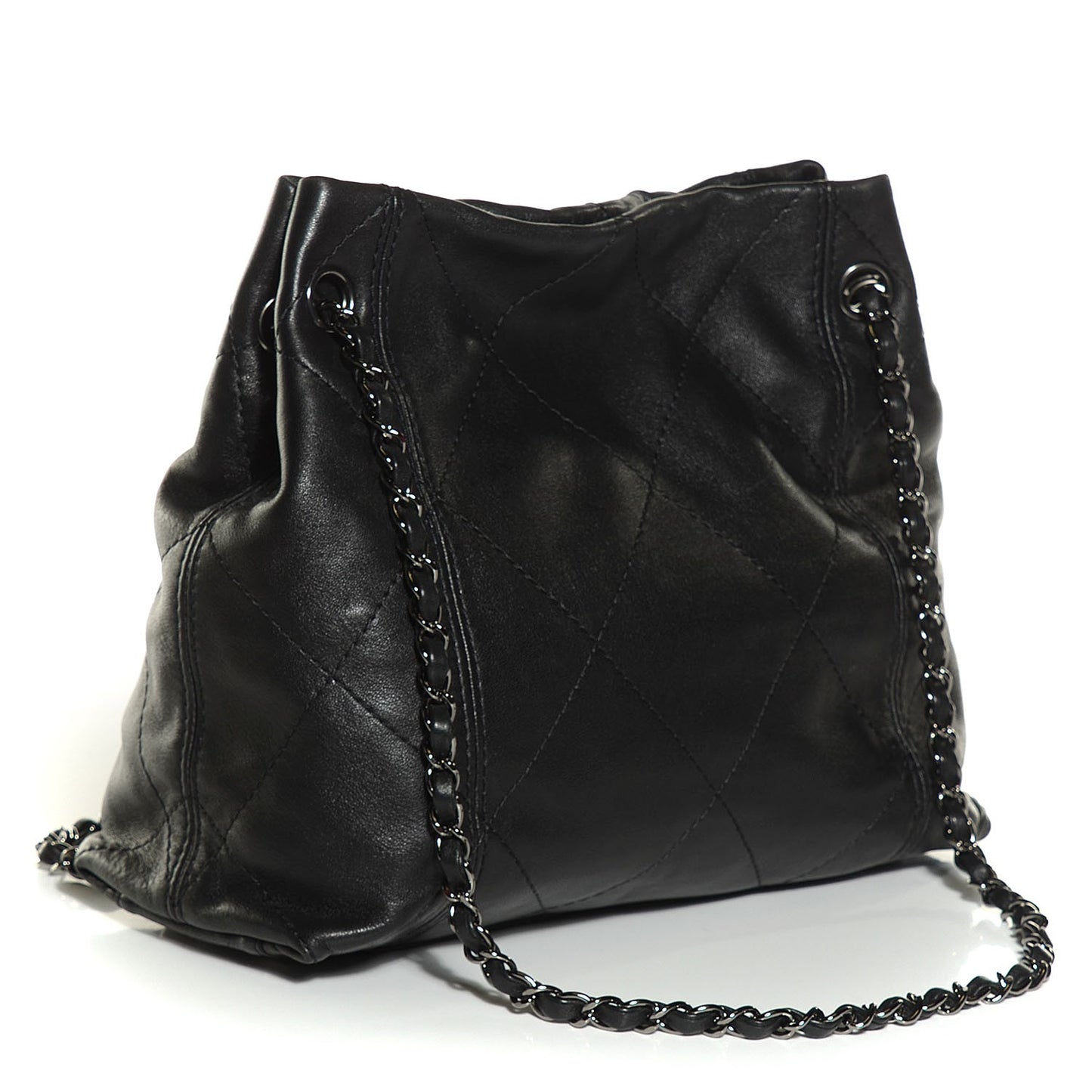 Lambskin Quilted Small Soft Touch Shoulder Bag Black