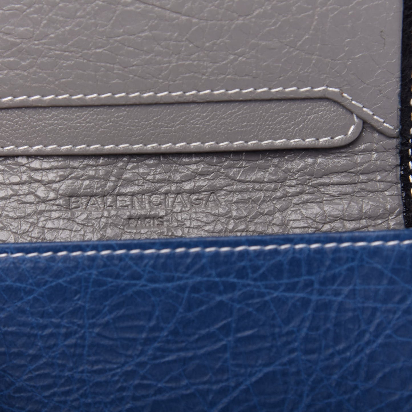 Veau Arena Multicolore Bazar Bi-Fold Card Case Bleu Gris White Black