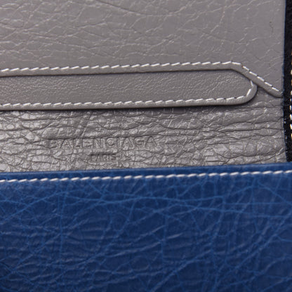 Balenciaga Veau Arena Multicolore Bazar Bi-Fold Card Case Bleu Gris White Black 6 of 8