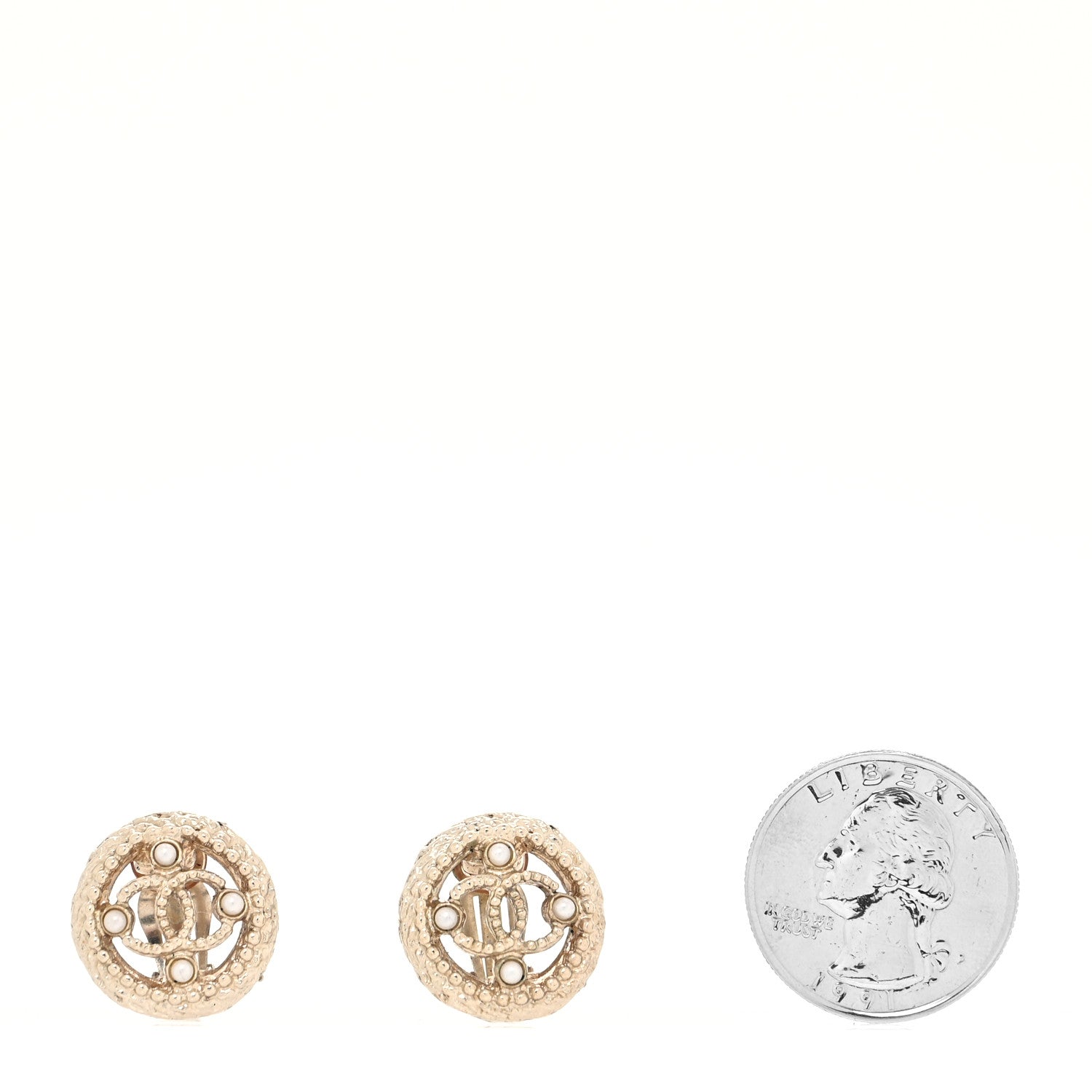 Chanel Pearl CC Round Rope Clip On Earrings 2 of 4